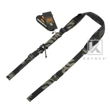KRYDEX Tactical Sling Strap Slingster Pull Tab 2-Point Quick Adjust Black Camo