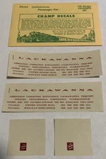 CHAMP HO SCALE DECAL-LACKAWANNA/DL&W PASSENGER CAR-STREAMLINE MAROON LETT #PH-65
