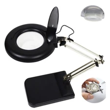 INTBUYING® 30X Magnifying Desk Light Magnifier LED Lamp Reading Lamp Black140164