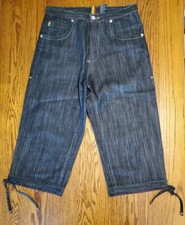 Royal Blue Mens Shorts 36x22 Jeans Loose Baggy Long Jorts Goth Grunge Dark 90s