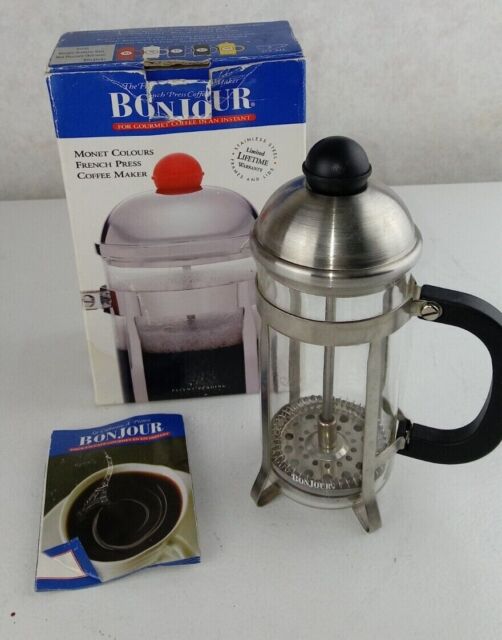 Used Bonjour Monet Colors French Press 3 Cup Coffee Maker
