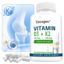 Vitamin K2 100 mcg  Vitamin D3 5000 IU 30/60/120 Capsules - Gluten Free