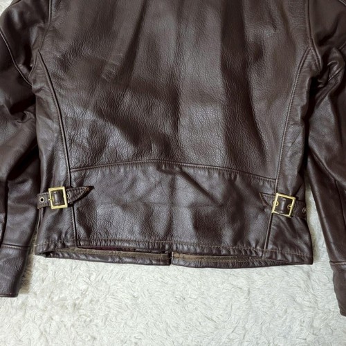 Schott 681 Highwayman Leather Riders Jacket Brown Size 40 USA Made Men used - Picture 6 of 10