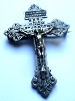 Belle Grande Broche Croix Vintage — Bijou D'occasion