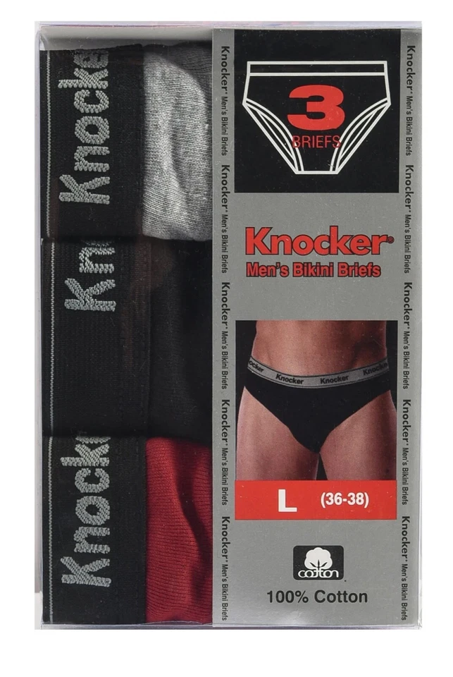 6 Pack Men's ULTRA Cotton Knocker Bikini Brief TBand Underwear Assorted Colors  - Image 4 of 4