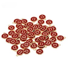 Letter Charm D, 30Pcs Double Sided Alphabet Initial Charm Pendants Beads Red