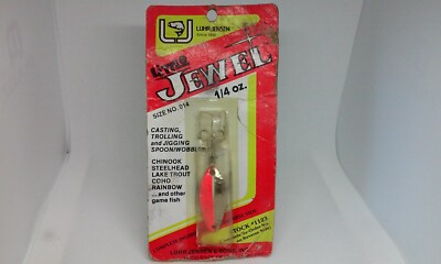 Vtg Luhr Jensen LiTTLE JEWEL Ham Nic Fire 1 5/8'' Wiggler Spoon 1/4 Fishing Lure