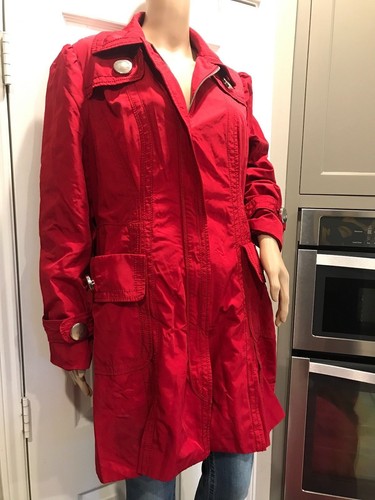 NyGard Red Jacket Women's Size 16 Chic Trendy Long Fashion Coat 100% Polyester - Picture 3 of 7