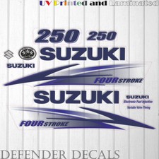 Kit adesivi decalcomania motore fuoribordo quattro tempi Suzuki 250 cv bianco cowling