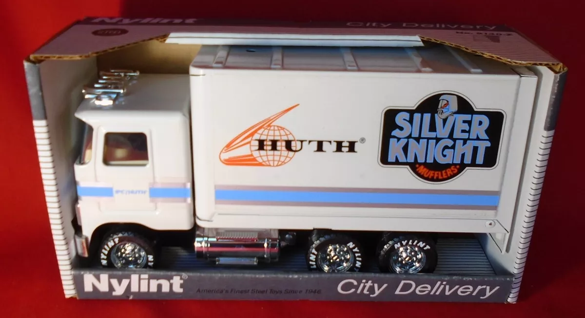 Nylint City Delivery Truck Pressed Steel US IPC Huth Silver Knight 1