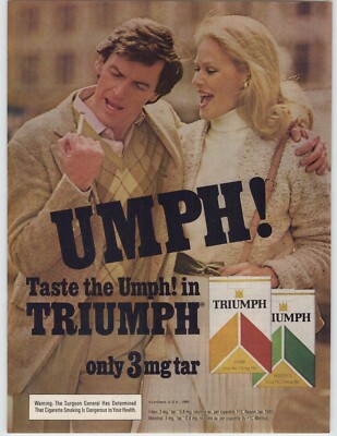 1980 Triumph Cigarettes Vintage Smoking Print Ad Man Shocked At Cigarette Flavor
