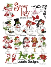Loralie Designs Machine Embroidery Snow Lady USB/Flash Drive