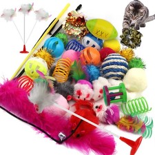 Cat Toys Kitten Assortments, 32 Packs Variety Pack Multicolor