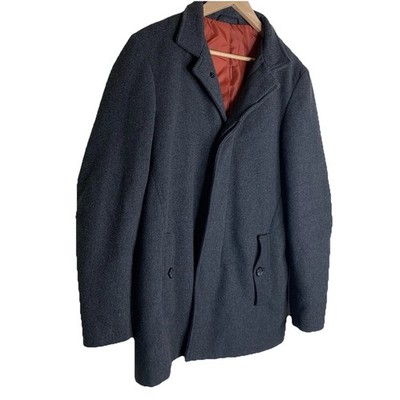 M&S Collection Men Wool Blend Coat Jacket Outerwear Grey, Classic Elegant, Small
