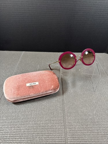Miu Miu SMU 13N 49026 Dark Pink/Maroon Sunglasses DHH 182 140 2N Italy W/Case