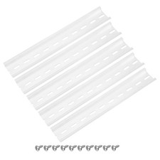DIN Rail 8" x 1.4" x 0.3" Slotted Aluminum Mounting Guide with Screw 5 Set