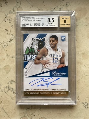 2015 NBA Panini Prestige Karl Anthony Towns RC Auto Rookie BGS 8.5 #1 /299