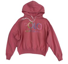 Polo Ralph Lauren Sweater Womens Small Pink Hoodie Sweatshirt Pullover Logo