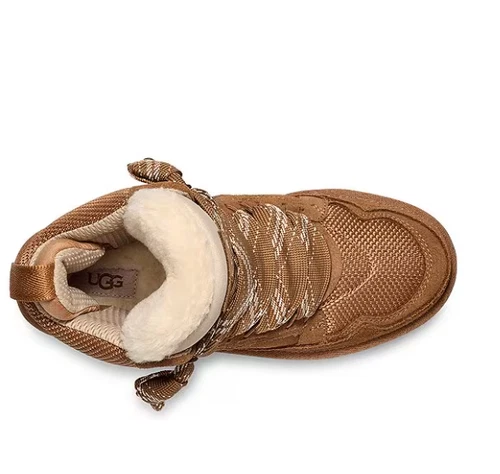 U G G Highlel Sand Chestnut Black Suede Damen Größen Sneaker Schuhe High Top - Bild 7 von 19