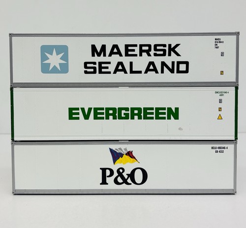 Juego de contenedores MTH Premier 40' Maersk Sealand Evergreen P&O 20-95378 sin caja | Condition: Used