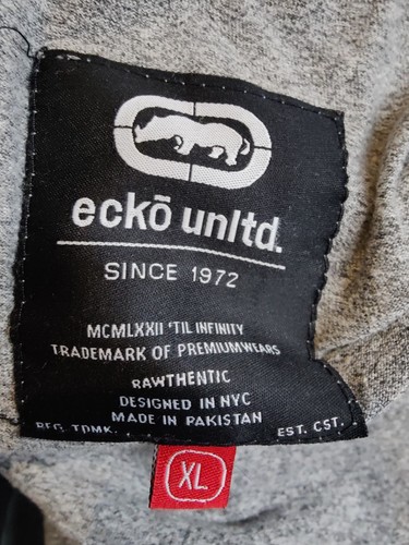 Ecko Unltd Striped Hooded Shirt Men's XL Long Length Sleeve Graphic Y2K Skate - Picture 9 of 9