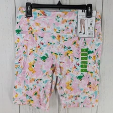 RBX Size Large Multicolor Womens Biker Shorts Pockets NWT