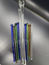 Mixed Lot Of 10 Vintage Glass Advertisement Bar Drink Swizzle Sticks Stirrers