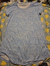 Ladies Peacocks Blue Pattern Soft Touch Nitee Size 10 To 12 Great Cond Worn Once