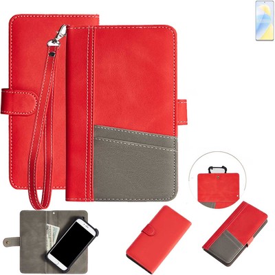 WALLETCASE HANDYTASCHE FÜR Wiko 5G ROT, GRAU SCHUTZ HÜLLE BOOK FLIP MAGNET ETU