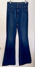 We The Free Flare Bootcut Jeans Inner Side Slits Mid Rise Stretch Sz 30