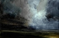 ORIGINAL SCOTTISH ART  - OIL PAINTING - THREATENING CLOUD IN A LANDSCAPE