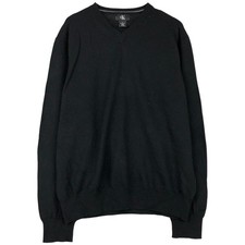 Used Calvin Klein V-neck merino wool knit sweater size L men's