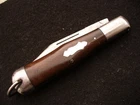 Vintage American Shear & Knife Co. Large Ebony Coke Bottle Knife 1870-1914 Rare