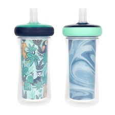 The First Years Insulated Straw Cup for Toddlers 2pk   Wild and Free  Marbled  