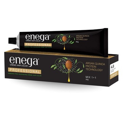 Enega Professionell Creme Haar Farbe , Schokobraun 4.8 Schatten 60gm