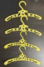 Set of 4 Vintage Yellow Children's Clothes Hangers Plastic Bambi Sheep Lambs