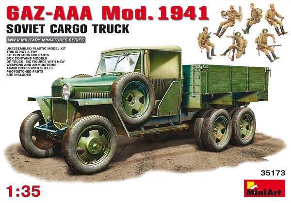 1:35 Miniart Gaz-Aaa Cargo Truck Mod. 1941 Include 6 Figure Kit MIN35173 Modell-image