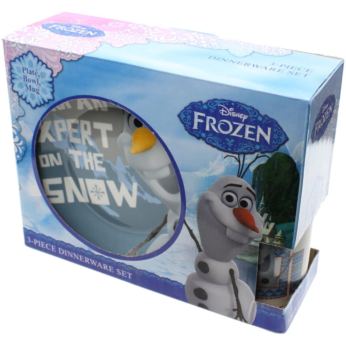 Disney Frozen Olof Expert On The Snow 3PC Porcelain Kids Dinnerware Set