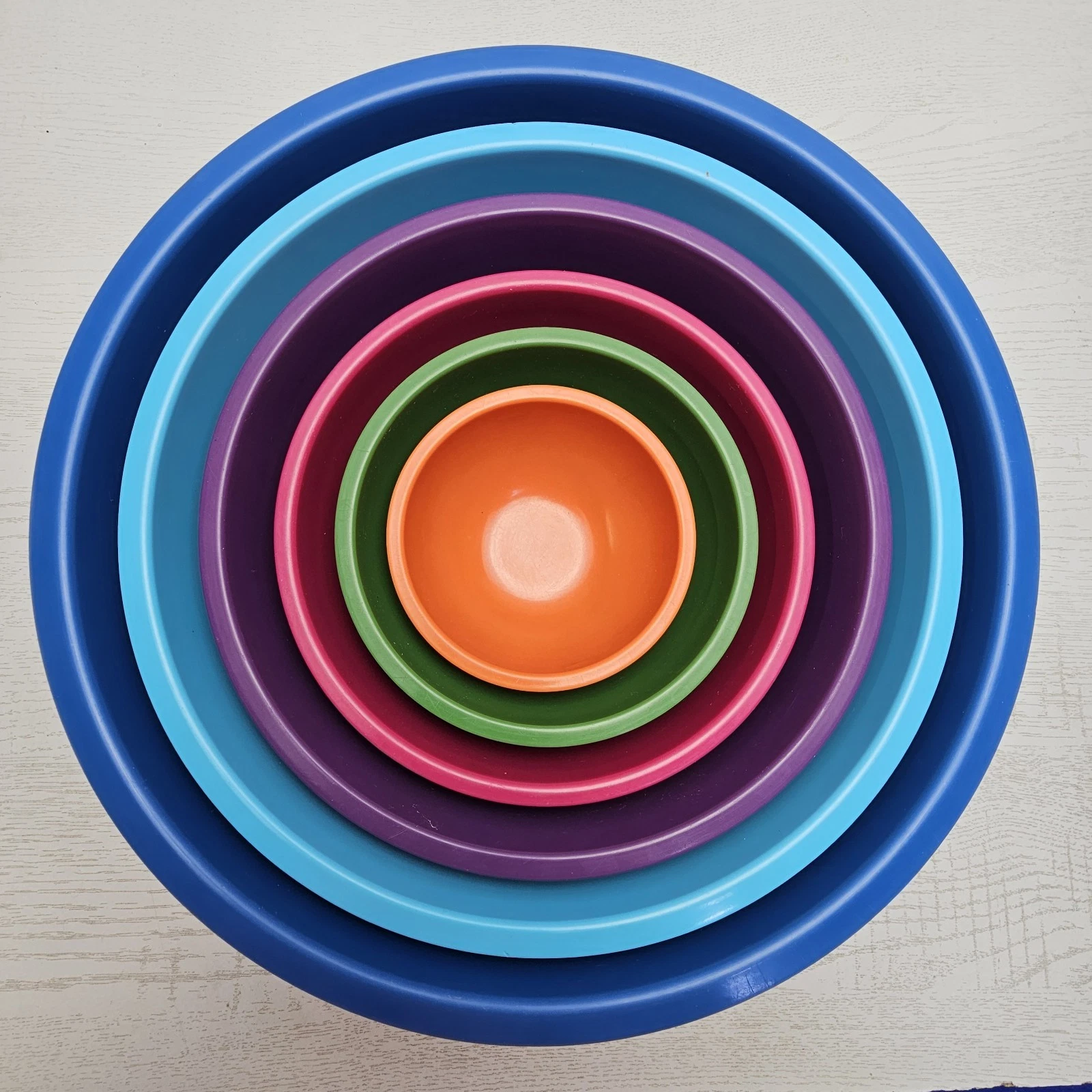 Set Of 6 Multicolored Nesting Mixing Bowls Melamine OGGI No Microwave
