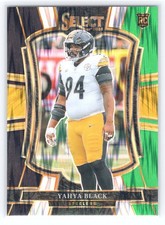 2025 Panini Select - Yahya Black #153 - Black Green Shock Prizm - Steelers - RC