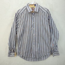 Robert Graham Multicolor Vertical Striped Button Down Contrast Flip Cuff Large