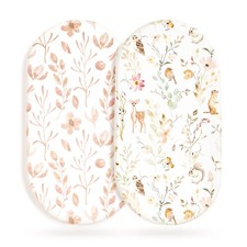 Stretchy Ultra Soft Fitted Bassinet Sheet Set 2 Pack, Universal Fit for Bassi...