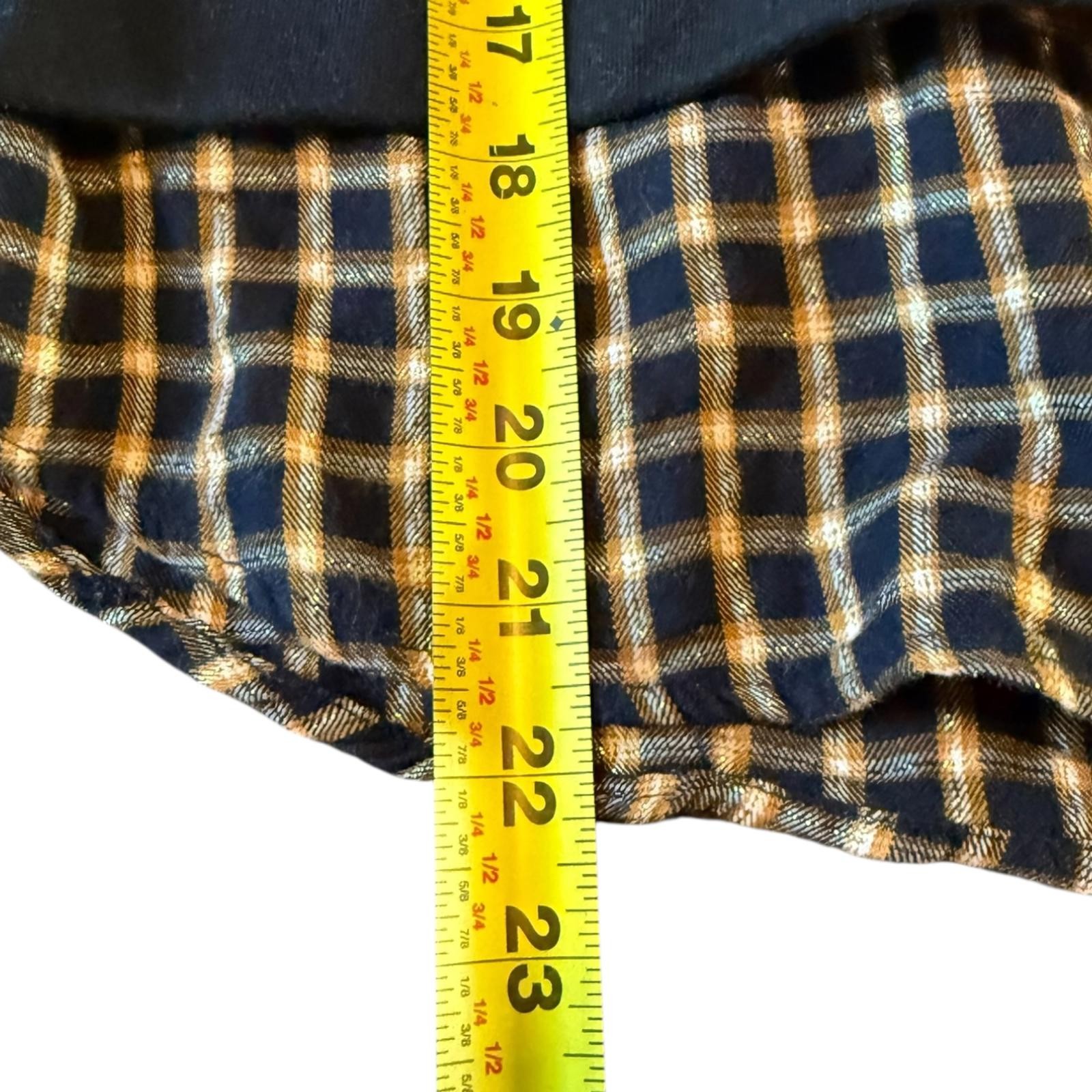 Tommy Hilfiger Navy Hoodie Layered Plaid Shirt Hem Women’s Medium Streetwear thumbnail 5