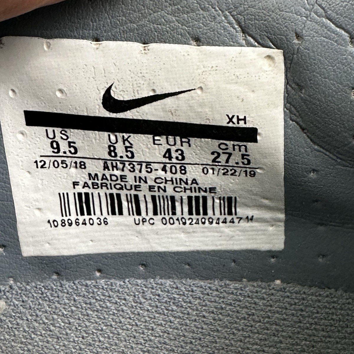 Nike Mens 9.5 Vapor 12 Academy FG/MG AH7375 408 Shoes Gray  display picture 2