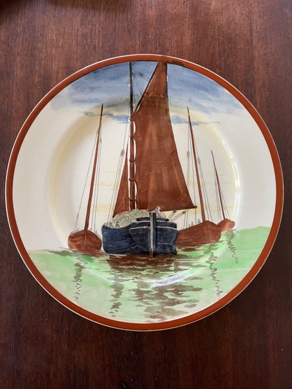Antique Royal Doulton Sailing Ship Plate B Series D2551 10 5/8" England 1907