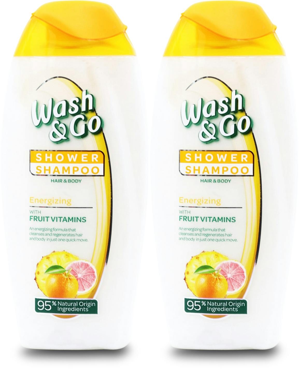 Wash & Go Shower & Shampoo Energizing with Fruit Vitamins 250ml X 2