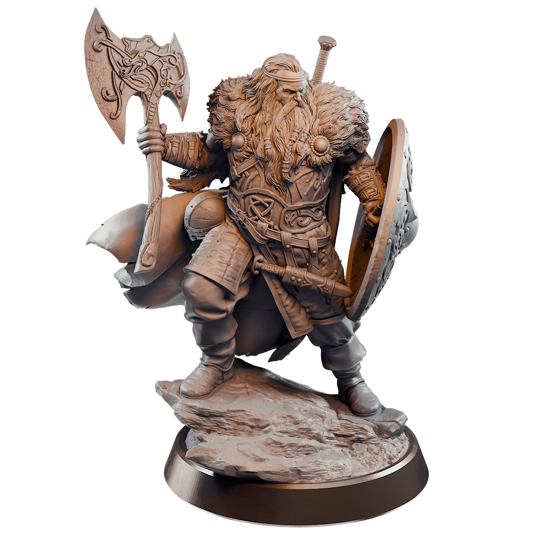 Miniatura De Enano 32mm Para Juegos De Rol - Resina De Alta Calidad, Sin Pintar, Incluye Peana