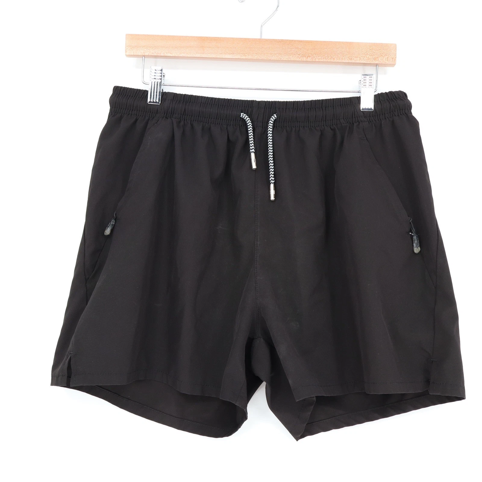 Mens Black Athletic Running Shorts Zipper Pockets Drawstring Gym Training
Opens in a new window or t