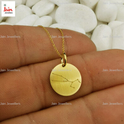 18 Kt Solid Yellow Gold Taurus Celestial Constellation Chain