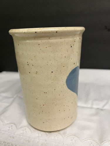 Vintage Hand Made Signed Pottery With Blue Heart - Picture 3 of 9